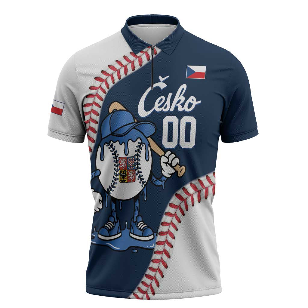 Czech Republic 2026 Baseball Custom Zipper Polo Shirt Go Cesko Drip Style