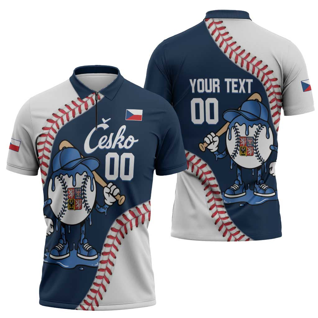 Czech Republic 2026 Baseball Custom Zipper Polo Shirt Go Cesko Drip Style