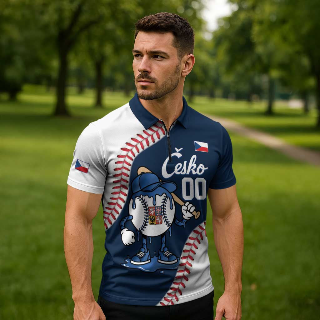 Czech Republic 2026 Baseball Custom Zipper Polo Shirt Go Cesko Drip Style