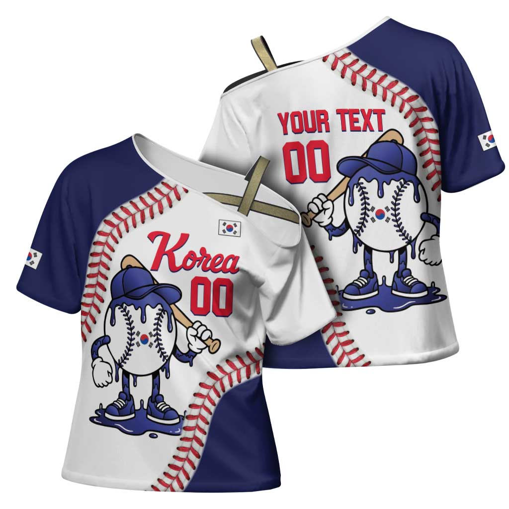 South Korea 2026 Baseball Custom Cross Shoulder Shirt Go Champions Drip Style