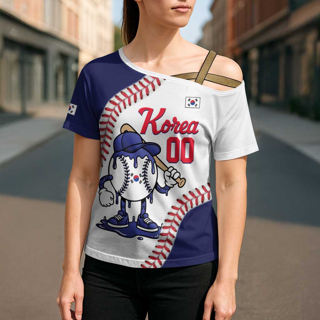 South Korea 2026 Baseball Custom Cross Shoulder Shirt Go Champions Drip Style