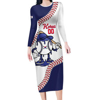 South Korea 2026 Baseball Custom Long Sleeve Bodycon Dress Go Champions Drip Style