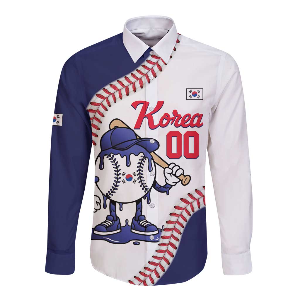 South Korea 2026 Baseball Custom Long Sleeve Button Shirt Go Champions Drip Style