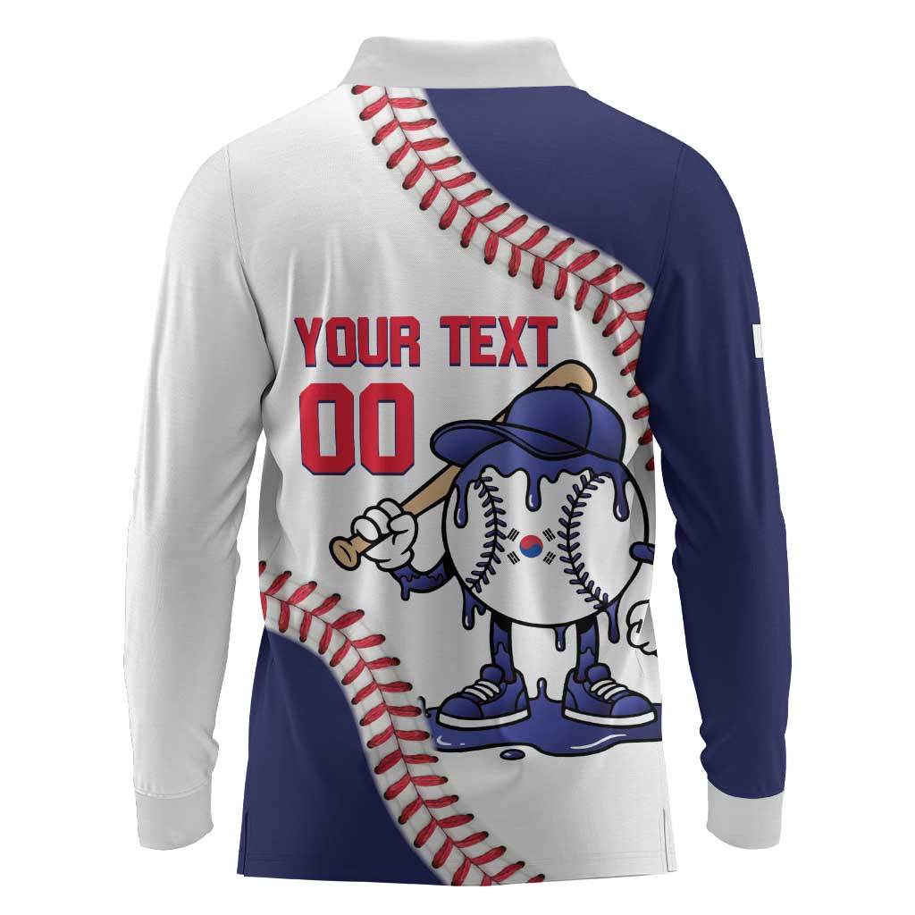 South Korea 2026 Baseball Custom Long Sleeve Polo Shirt Go Champions Drip Style