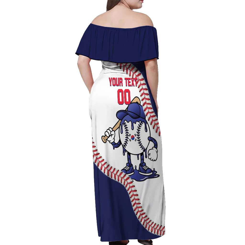 South Korea 2026 Baseball Custom Off Shoulder Maxi Dress Go Champions Drip Style