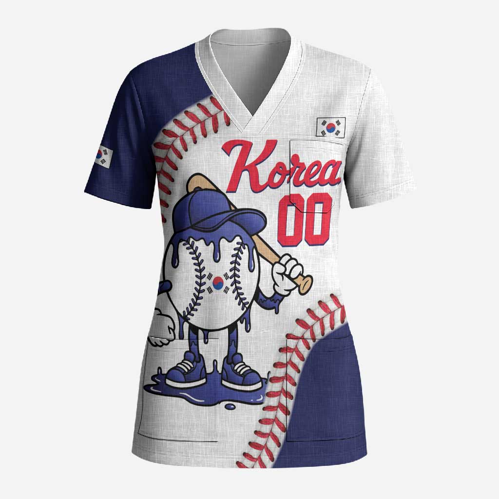 South Korea 2026 Baseball Custom Scrub Top Go Champions Drip Style