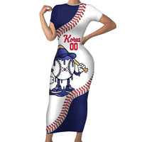 South Korea 2026 Baseball Custom Short Sleeve Bodycon Dress Go Champions Drip Style