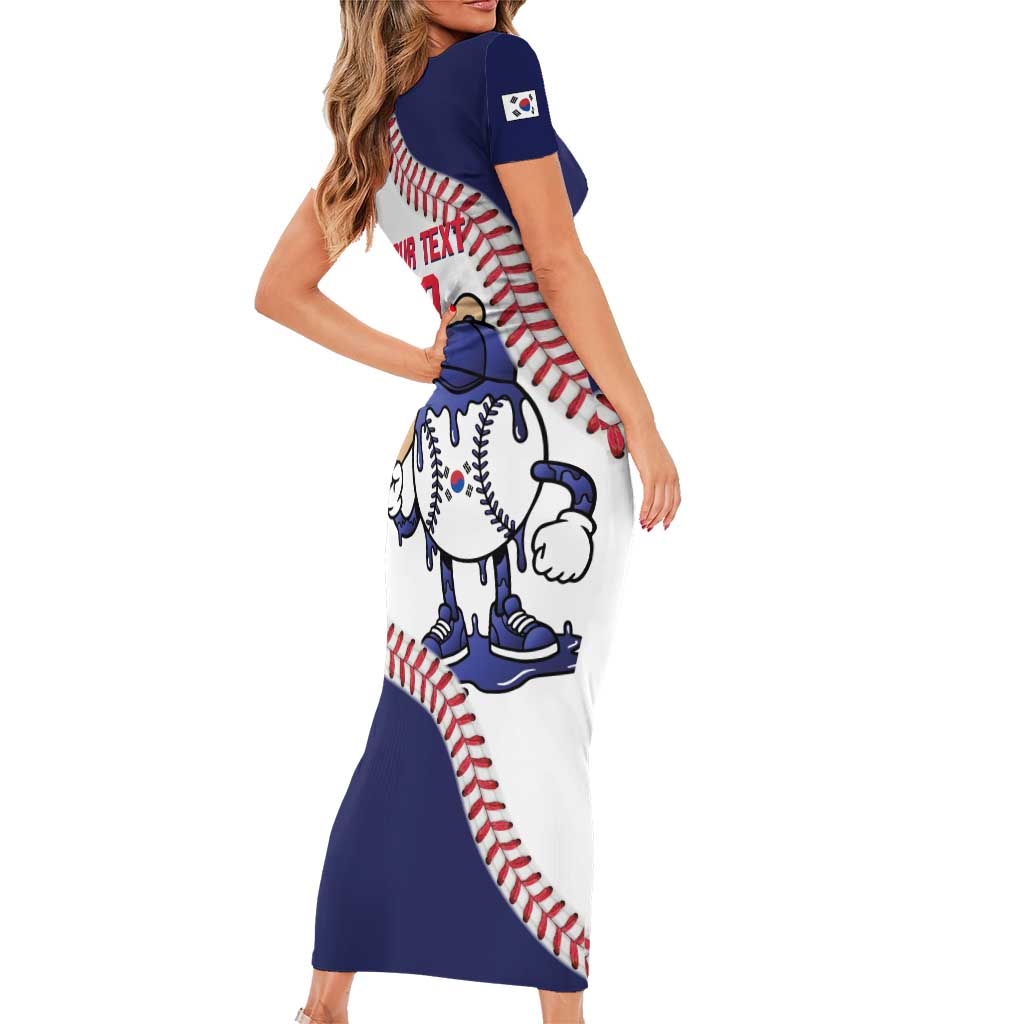 South Korea 2026 Baseball Custom Short Sleeve Bodycon Dress Go Champions Drip Style