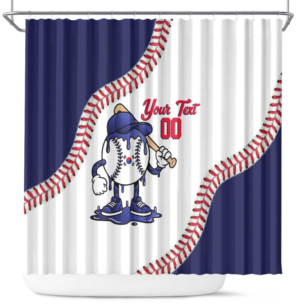 South Korea 2026 Baseball Custom Shower Curtain Go Champions Drip Style