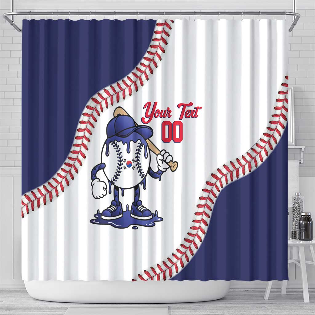 South Korea 2026 Baseball Custom Shower Curtain Go Champions Drip Style