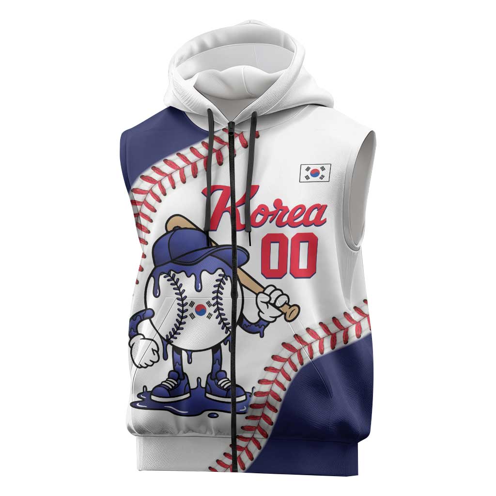 South Korea 2026 Baseball Custom Sleeveless Zip Hoodie Go Champions Drip Style