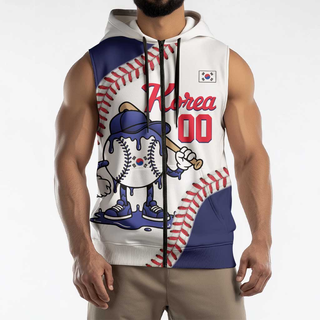 South Korea 2026 Baseball Custom Sleeveless Zip Hoodie Go Champions Drip Style