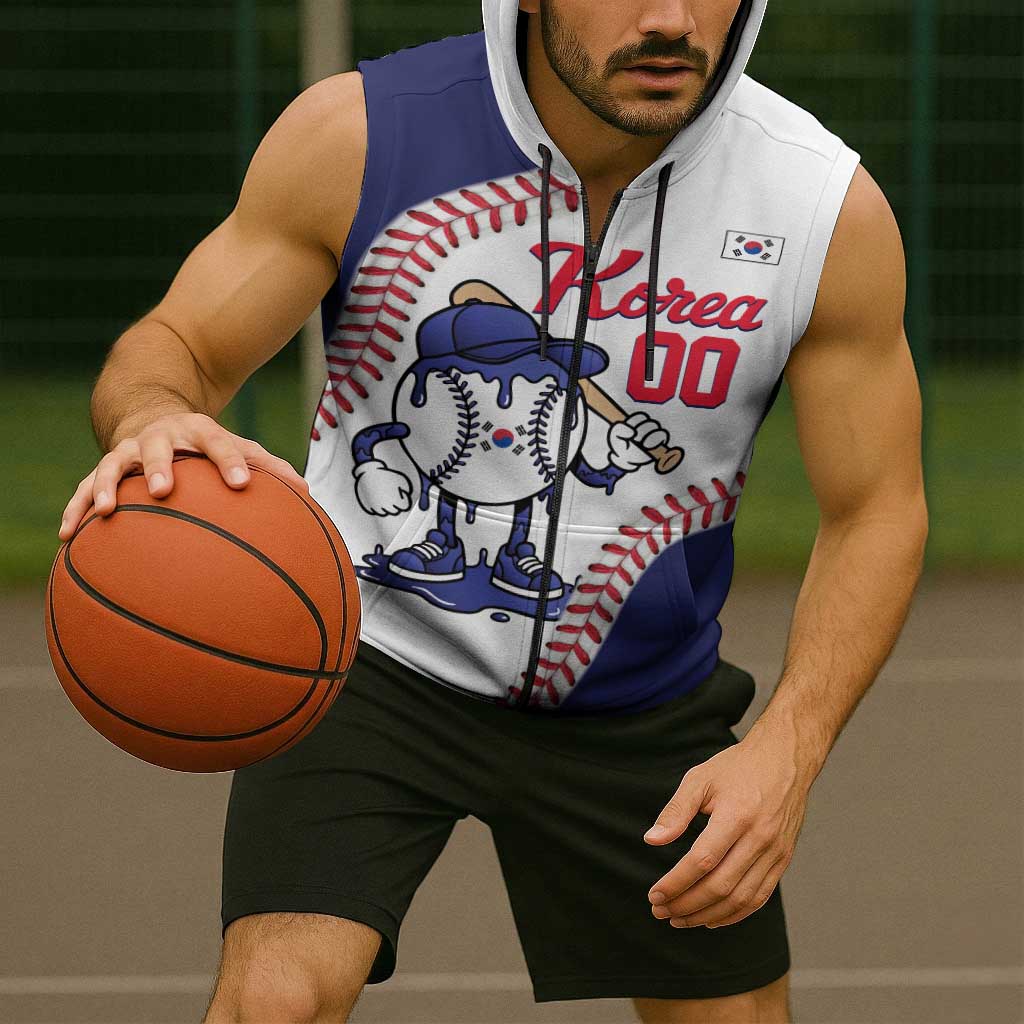South Korea 2026 Baseball Custom Sleeveless Zip Hoodie Go Champions Drip Style
