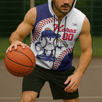 South Korea 2026 Baseball Custom Sleeveless Zip Hoodie Go Champions Drip Style