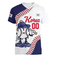 South Korea 2026 Baseball Custom Women V-Neck T-Shirt Go Champions Drip Style
