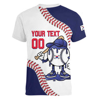 South Korea 2026 Baseball Custom Women V-Neck T-Shirt Go Champions Drip Style
