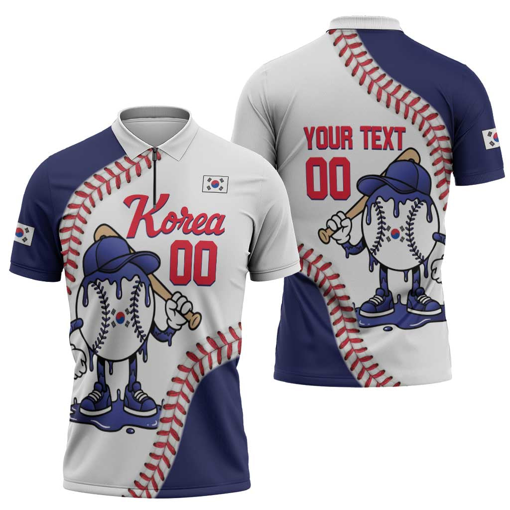 South Korea 2026 Baseball Custom Zipper Polo Shirt Go Champions Drip Style