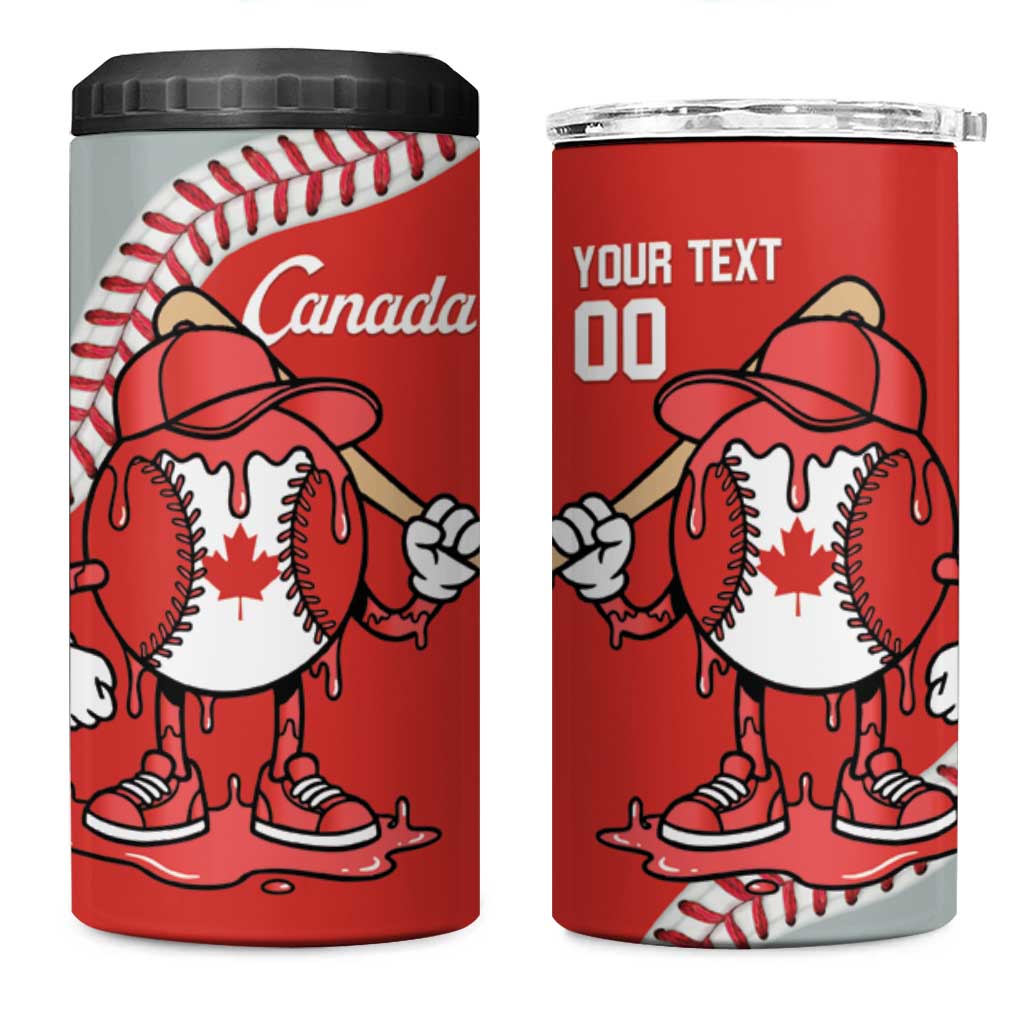 Canada 2026 Baseball Custom 4 in 1 Can Cooler Tumbler Go Champions Drip Style