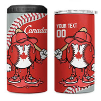 Canada 2026 Baseball Custom 4 in 1 Can Cooler Tumbler Go Champions Drip Style