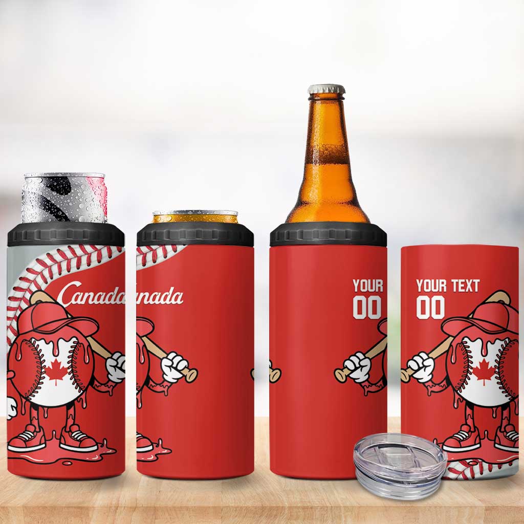 Canada 2026 Baseball Custom 4 in 1 Can Cooler Tumbler Go Champions Drip Style