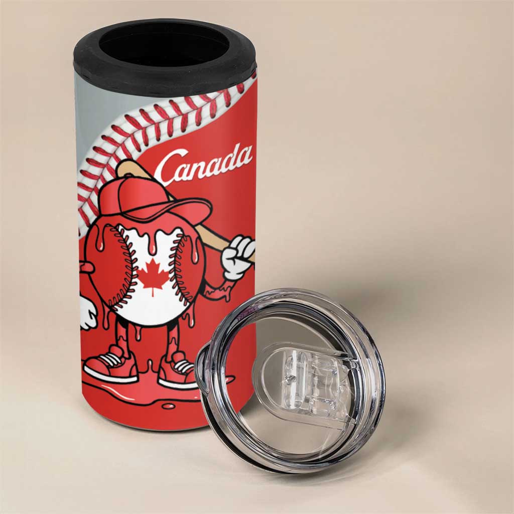 Canada 2026 Baseball Custom 4 in 1 Can Cooler Tumbler Go Champions Drip Style