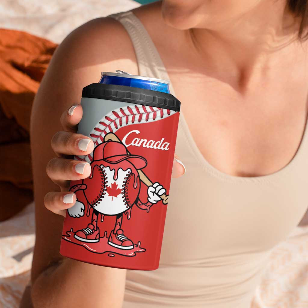Canada 2026 Baseball Custom 4 in 1 Can Cooler Tumbler Go Champions Drip Style