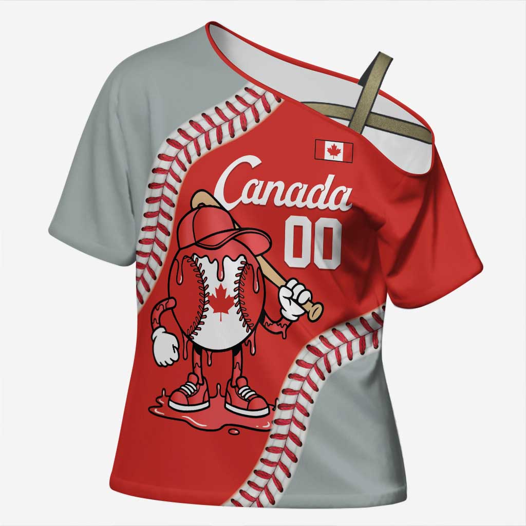 Canada 2026 Baseball Custom Cross Shoulder Shirt Go Champions Drip Style