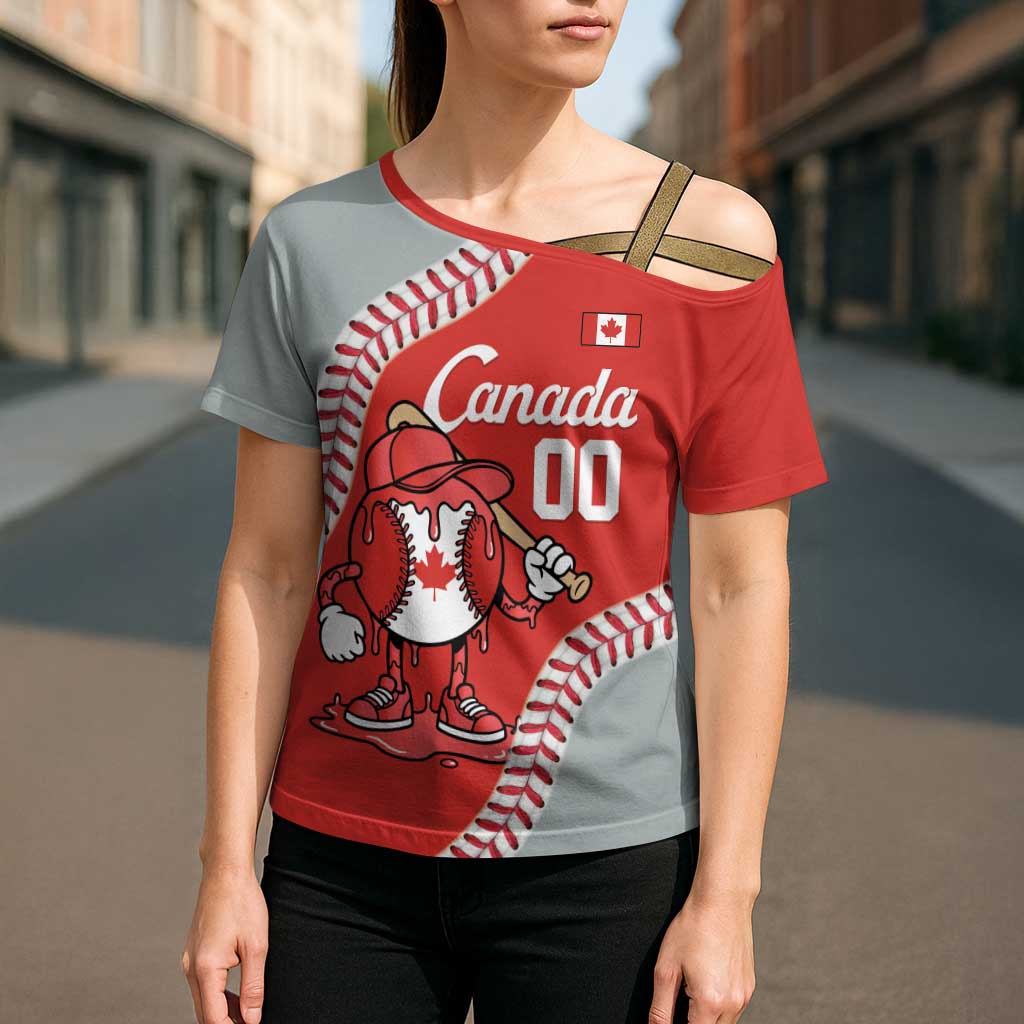 Canada 2026 Baseball Custom Cross Shoulder Shirt Go Champions Drip Style