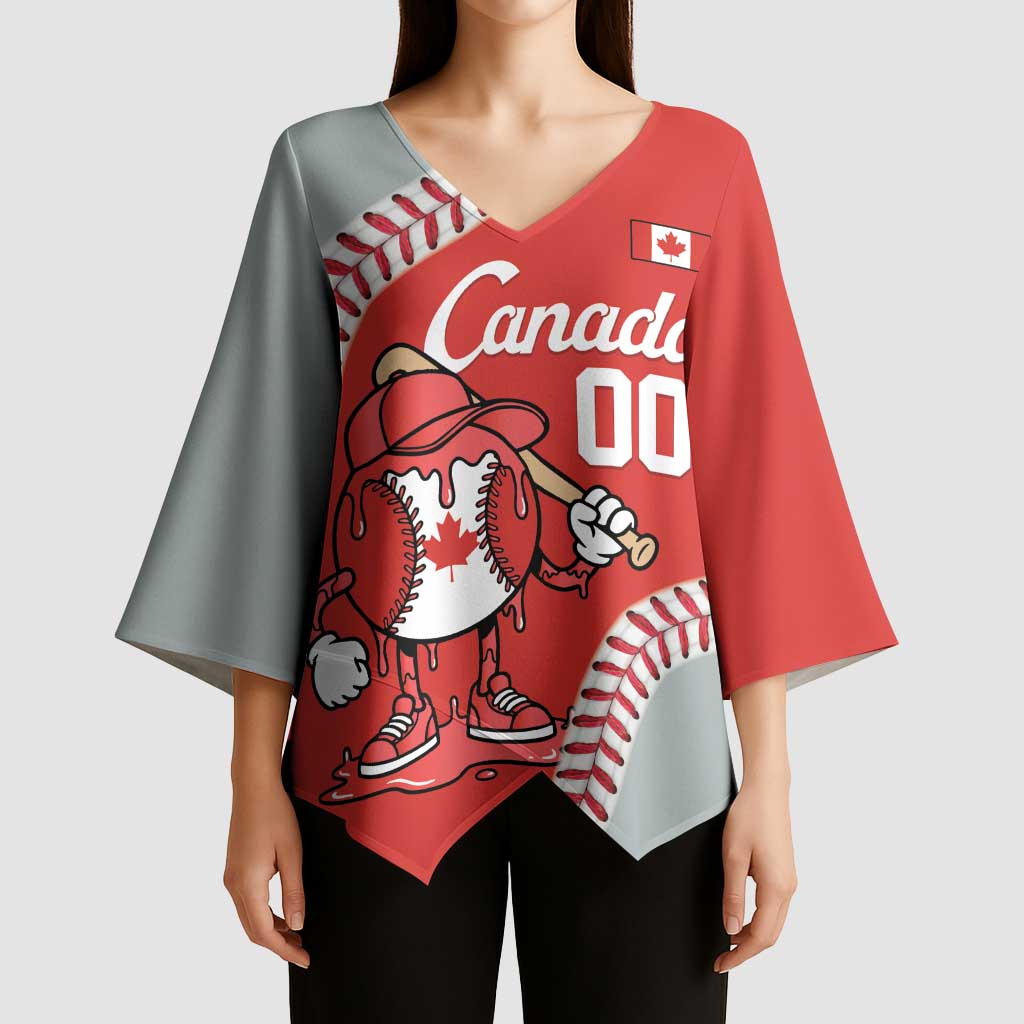 Canada 2026 Baseball Custom Kimono Sleeve Blouse Go Champions Drip Style