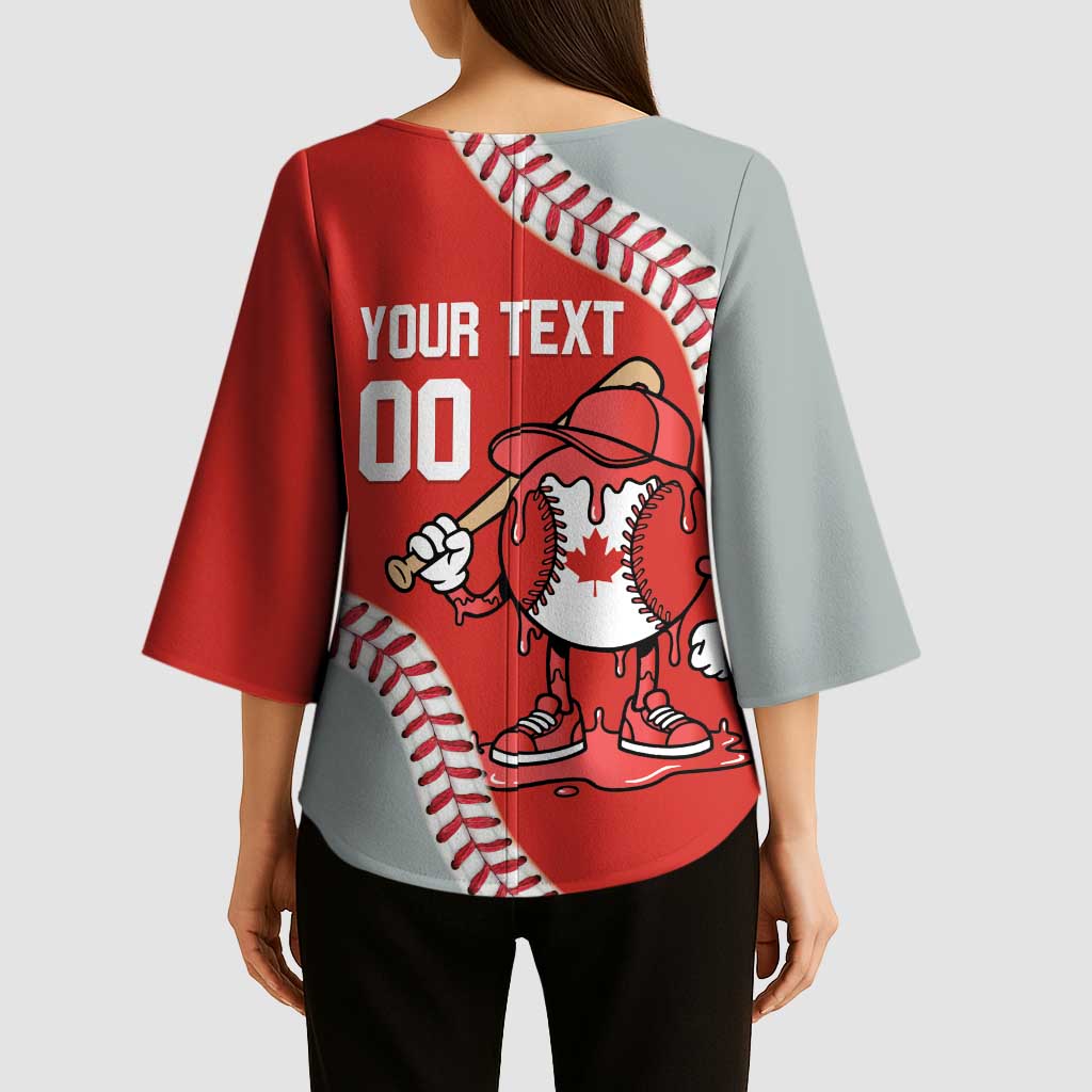 Canada 2026 Baseball Custom Kimono Sleeve Blouse Go Champions Drip Style