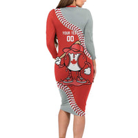 Canada 2026 Baseball Custom Long Sleeve Bodycon Dress Go Champions Drip Style