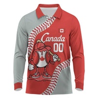 Canada 2026 Baseball Custom Long Sleeve Polo Shirt Go Champions Drip Style