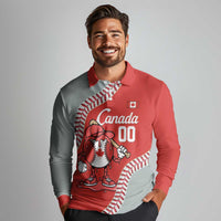 Canada 2026 Baseball Custom Long Sleeve Polo Shirt Go Champions Drip Style