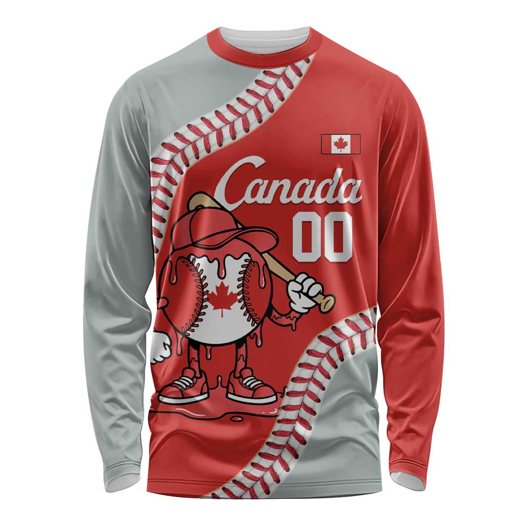 Canada 2026 Baseball Custom Long Sleeve Shirt Go Champions Drip Style