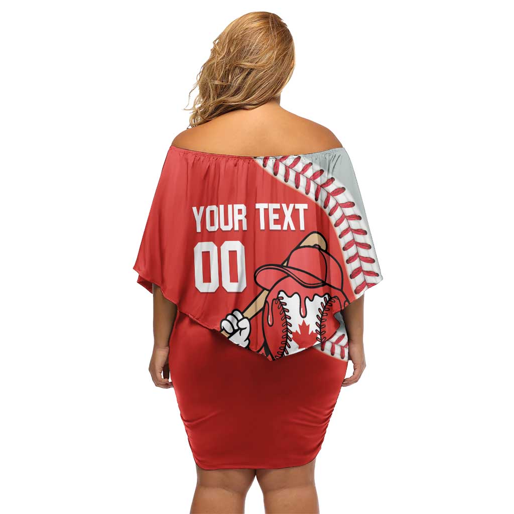 Canada 2026 Baseball Custom Off Shoulder Short Dress Go Champions Drip Style