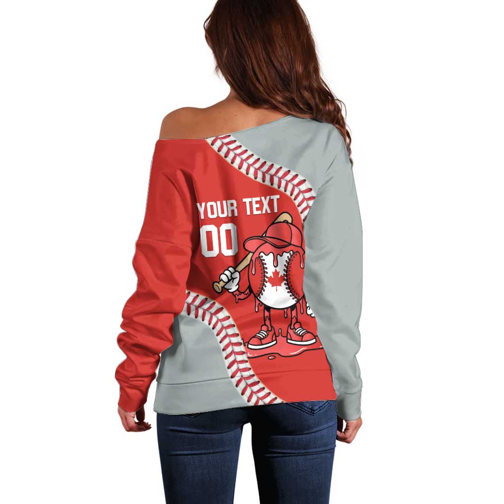 Canada 2026 Baseball Custom Off Shoulder Sweater Go Champions Drip Style