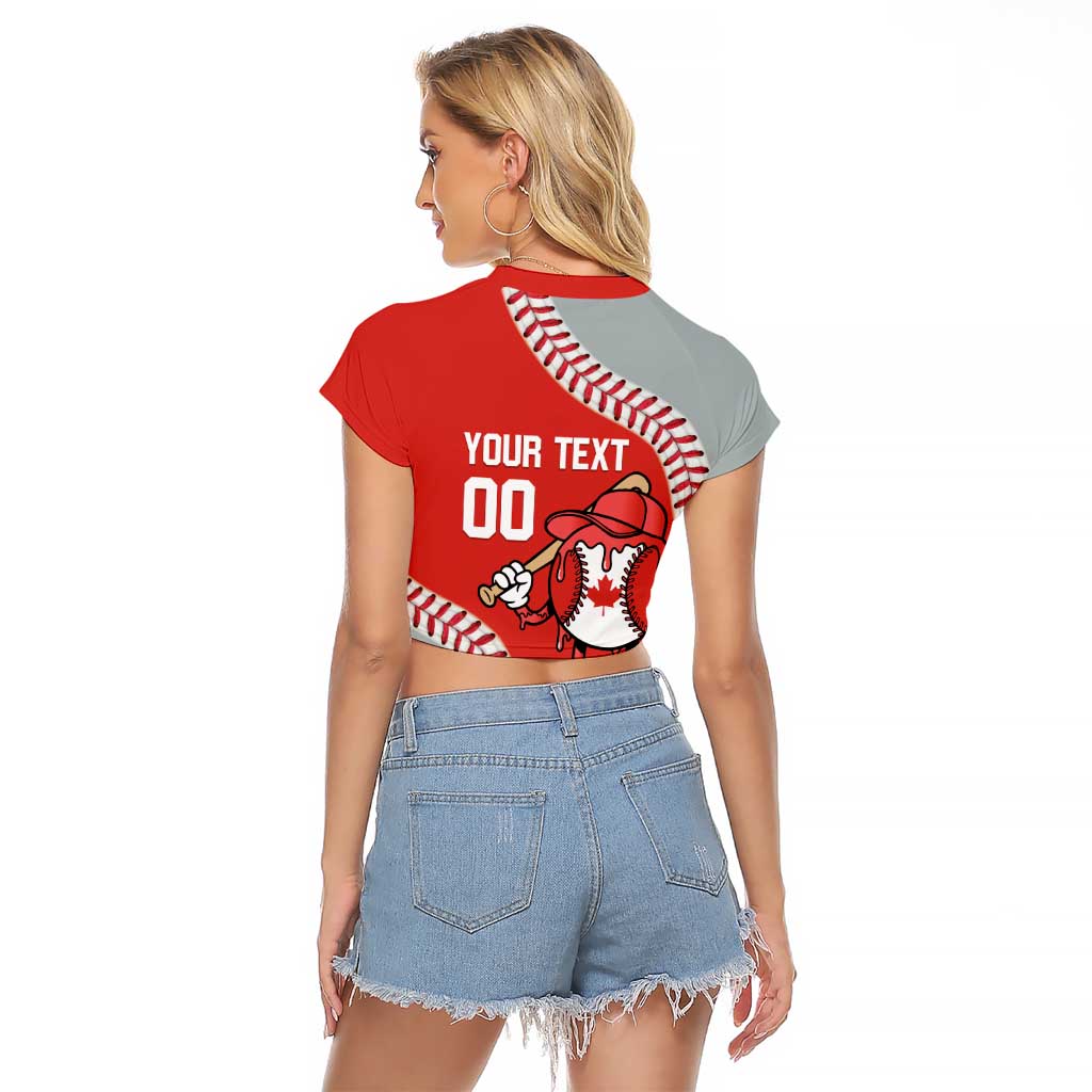 Canada 2026 Baseball Custom Raglan Cropped T Shirt Go Champions Drip Style