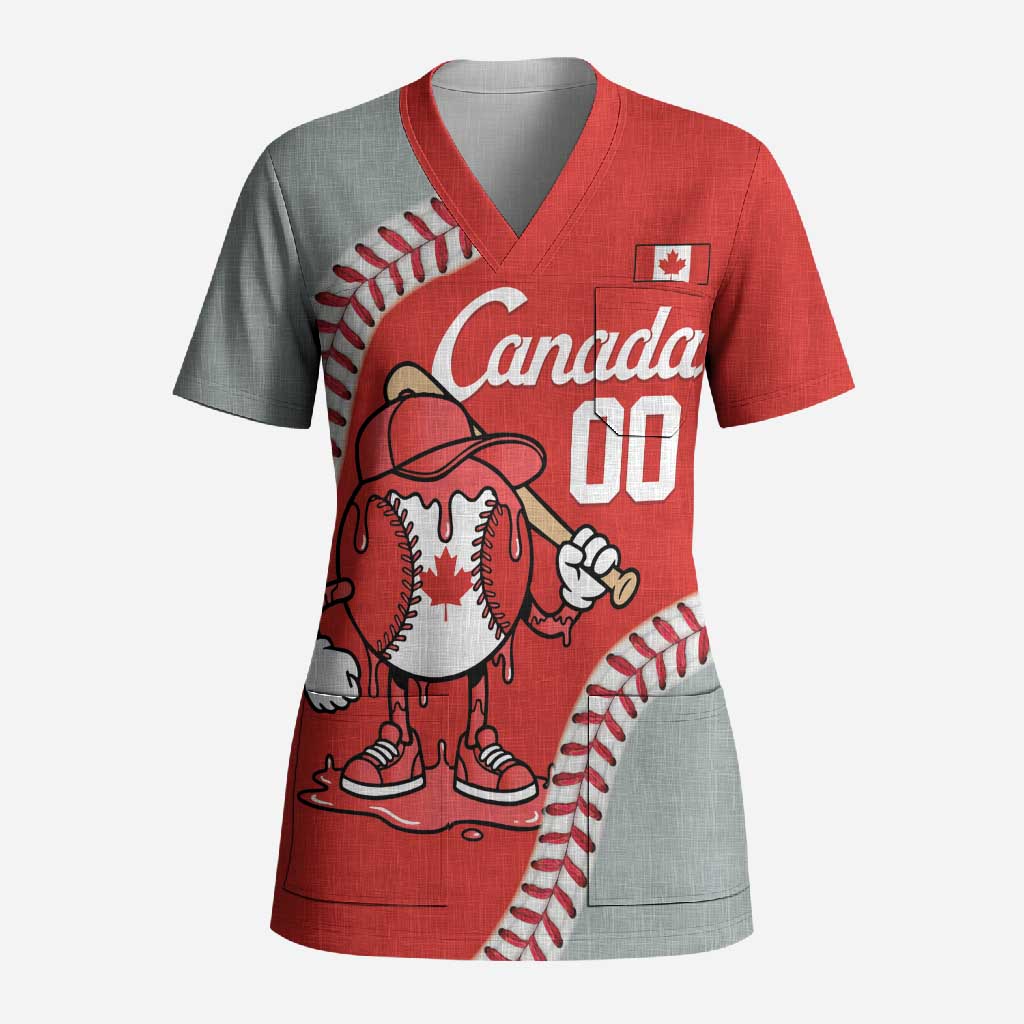 Canada 2026 Baseball Custom Scrub Top Go Champions Drip Style