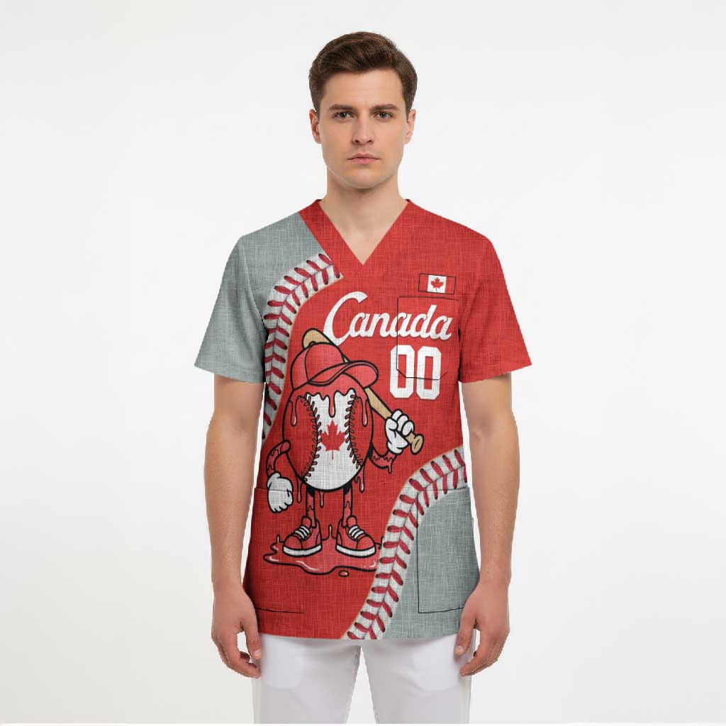 Canada 2026 Baseball Custom Scrub Top Go Champions Drip Style