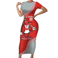 Canada 2026 Baseball Custom Short Sleeve Bodycon Dress Go Champions Drip Style