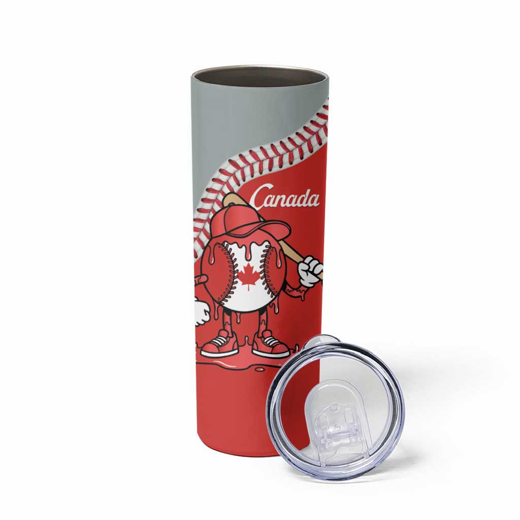 Canada 2026 Baseball Custom Skinny Tumbler Go Champions Drip Style