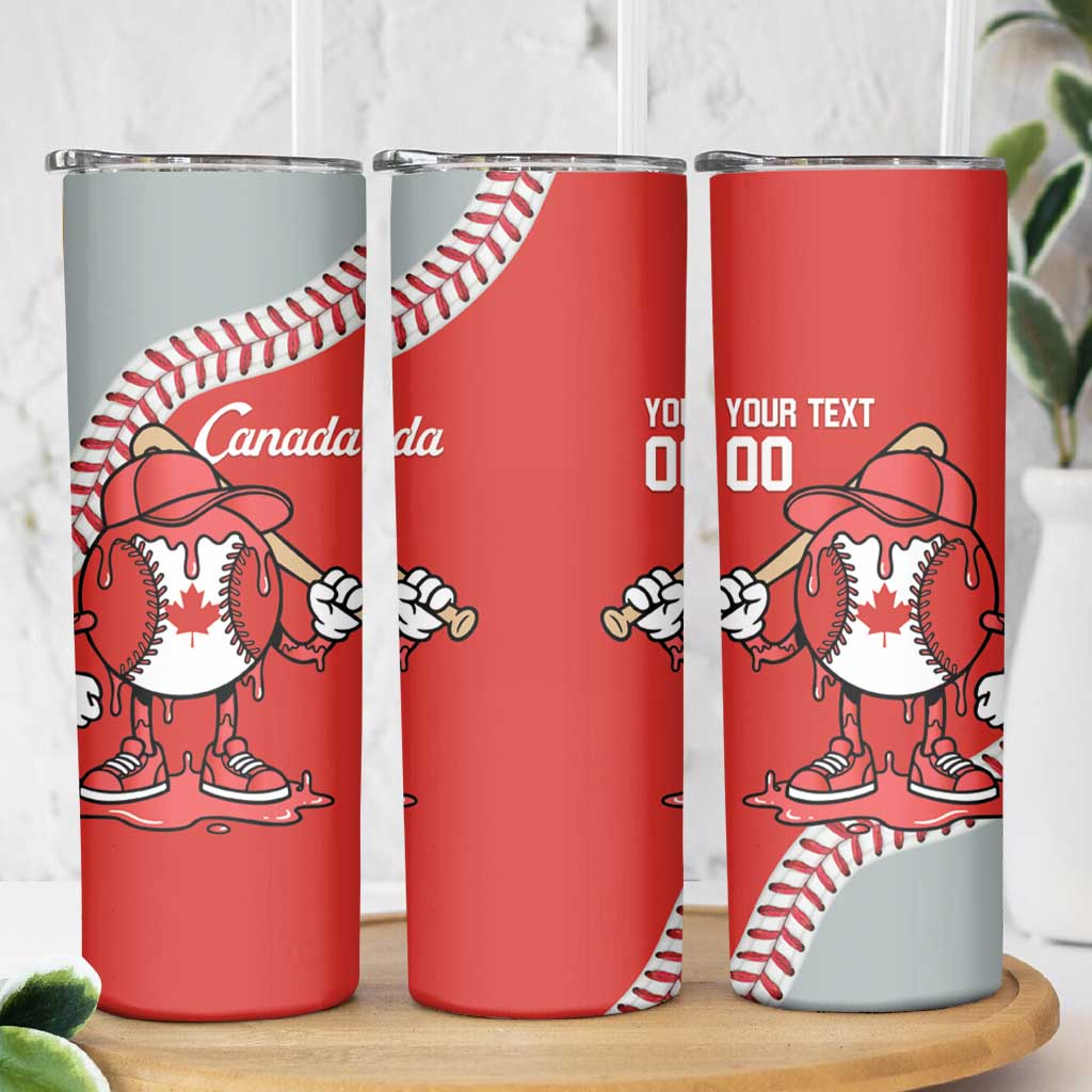 Canada 2026 Baseball Custom Skinny Tumbler Go Champions Drip Style