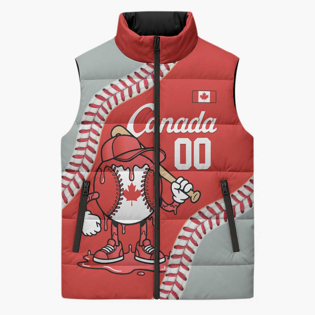 Canada 2026 Baseball Custom Sleeveless Puffer Jacket Go Champions Drip Style