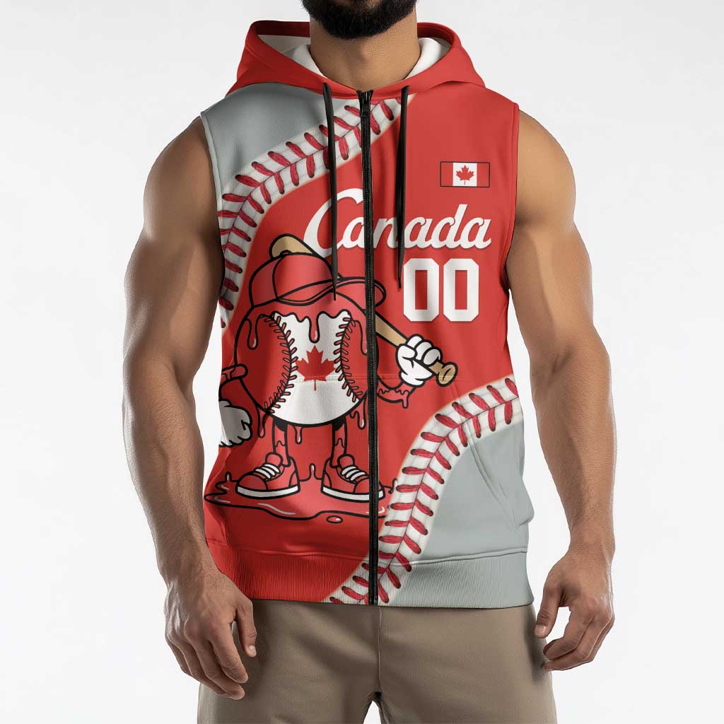 Canada 2026 Baseball Custom Sleeveless Zip Hoodie Go Champions Drip Style