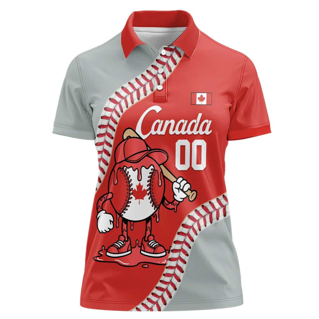 Canada 2026 Baseball Custom Women Polo Shirt Go Champions Drip Style