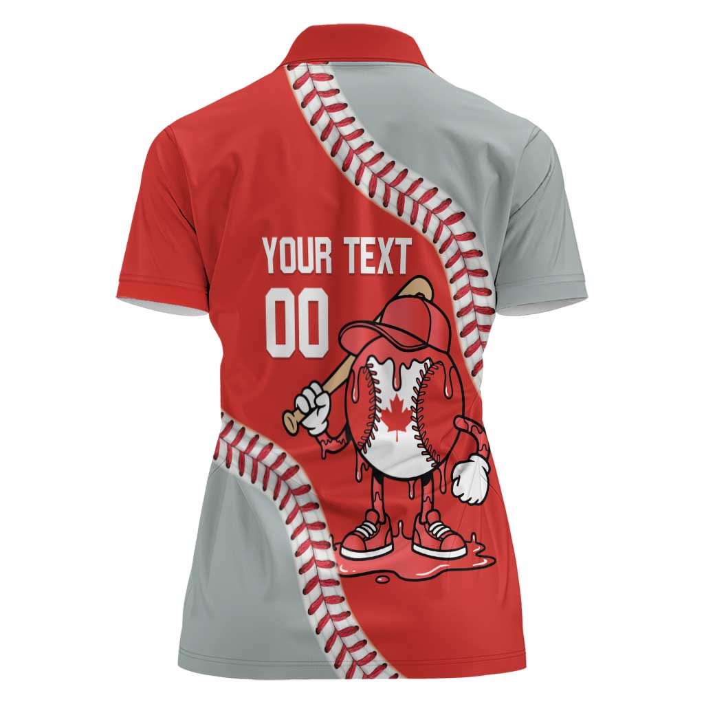 Canada 2026 Baseball Custom Women Polo Shirt Go Champions Drip Style