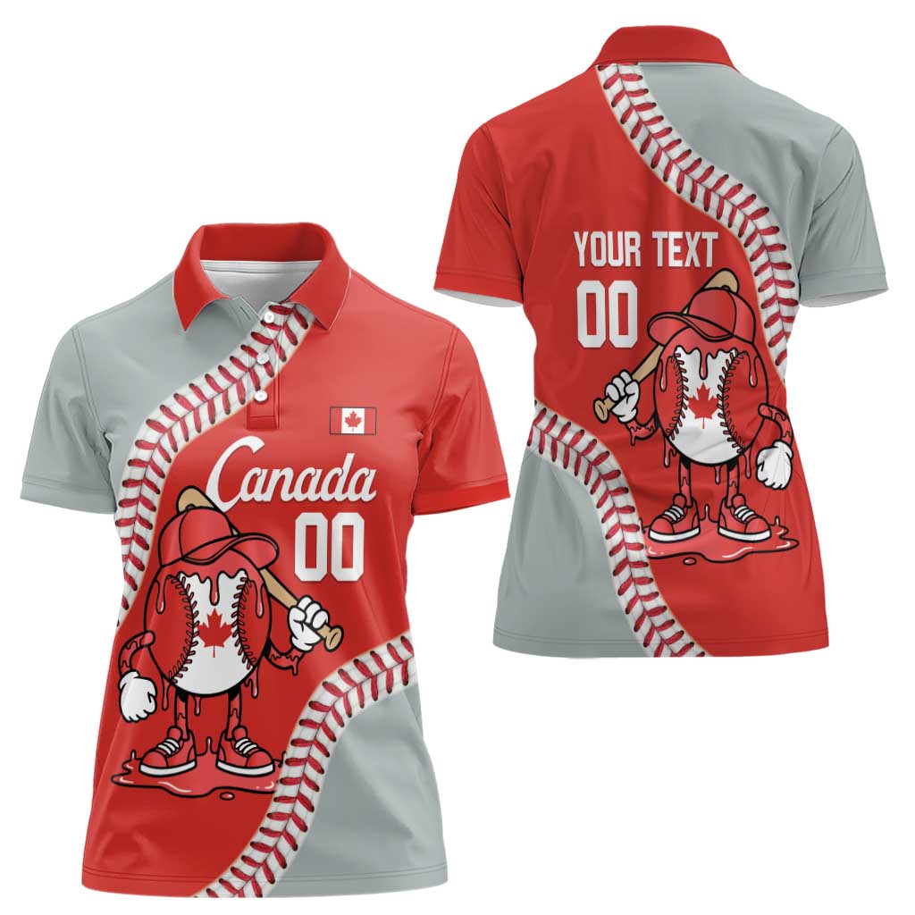 Canada 2026 Baseball Custom Women Polo Shirt Go Champions Drip Style