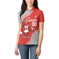 Canada 2026 Baseball Custom Women Polo Shirt Go Champions Drip Style
