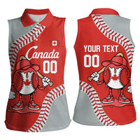 Canada 2026 Baseball Custom Women Sleeveless Polo Shirt Go Champions Drip Style