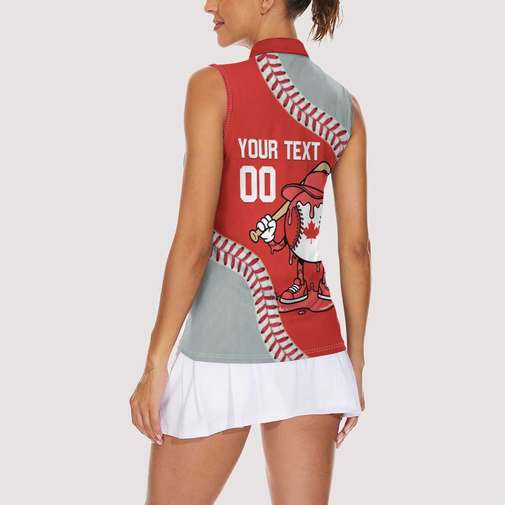 Canada 2026 Baseball Custom Women Sleeveless Polo Shirt Go Champions Drip Style